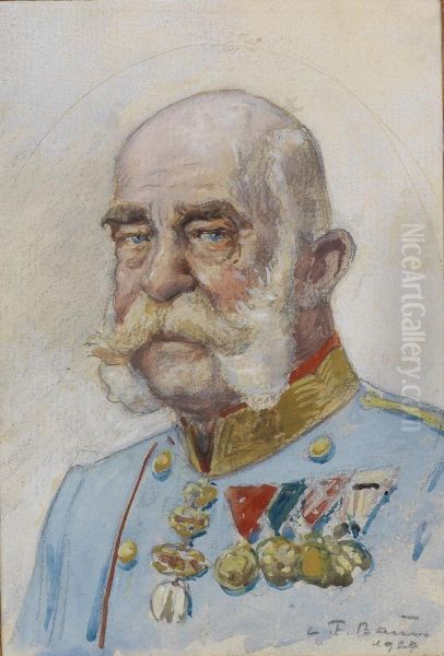 Franz Josef I. Oil Painting by C. Bauer