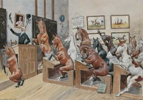 Poloponis In Der Schule Oil Painting by C. Bauer