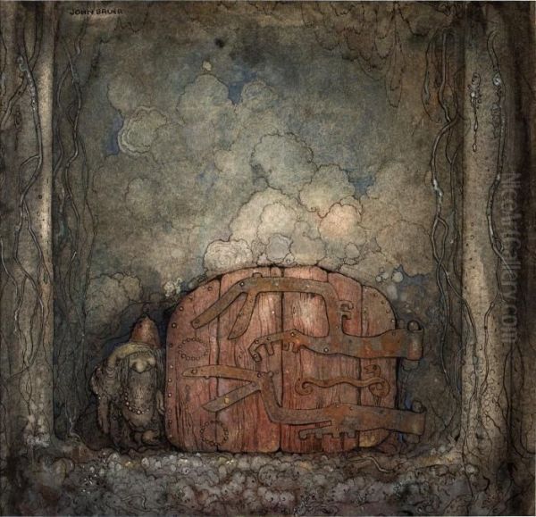 Bergaporten Oil Painting by John Bauer