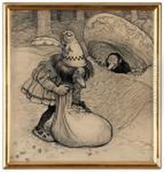 Skinnpasen Oil Painting by John Bauer