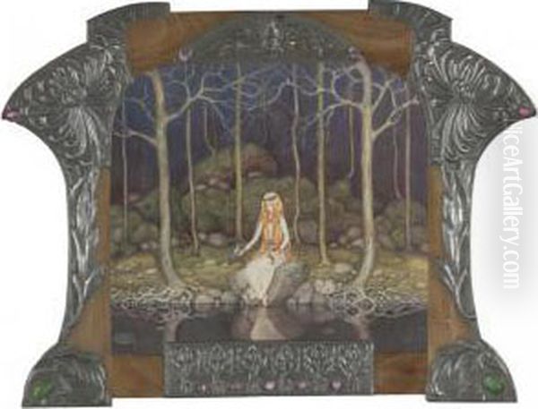 The Princess In The Forest Oil Painting by John Bauer