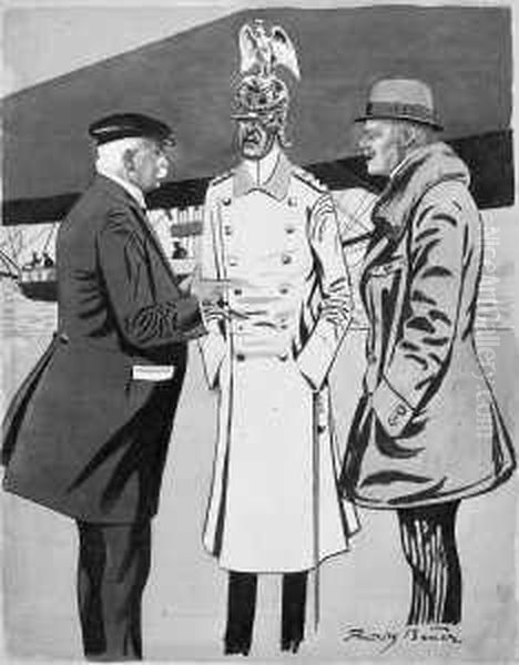 Besprechung. Soldat Zu Pferde Oil Painting by Rudolf Bauer