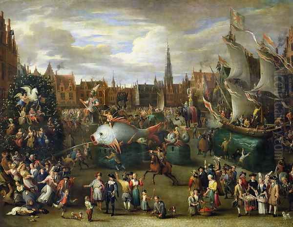 A Festival at Antwerp Oil Painting by Alexander van Bredael