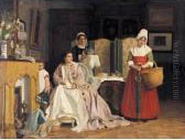 La Nouvelle Bonne Oil Painting by Charles Baugniet