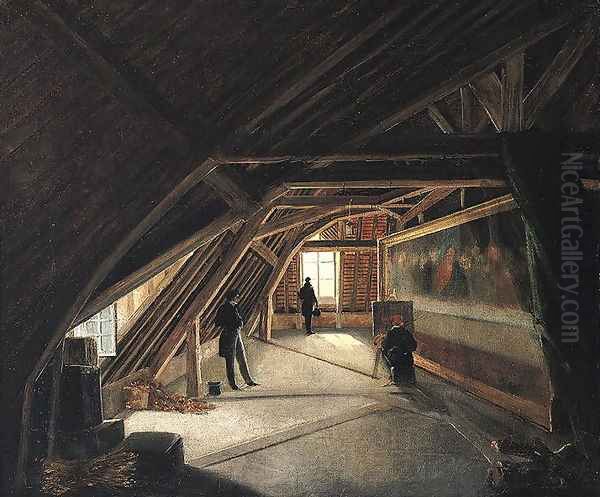 The Attic of a Museum Oil Painting by Etienne Bouhot