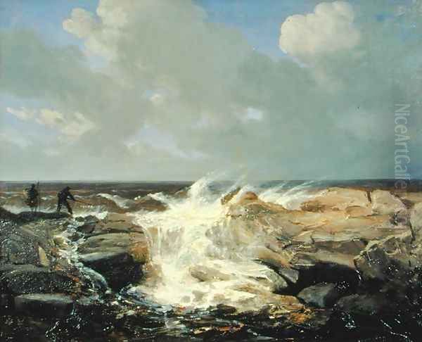 Squally Weather near Boulogne Oil Painting by Josephine Bowes