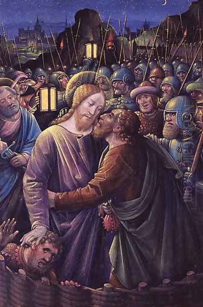 The Kiss of Judas (end of 15th century) Oil Painting by Jean Bourdichon