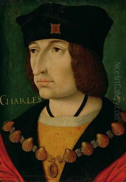 Portrait of Charles VIII King of France Oil Painting by Jean Bourdichon