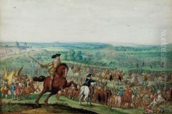 King Gustavus Adolfus Of Sweden At The Battle Of Lutzen Oil Painting by Johann Wilhelm Baur