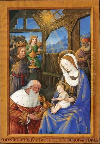 Adoration of the Magi Oil Painting by Jean Bourdichon