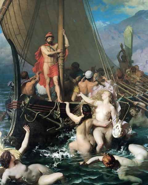 Ulysses and the Sirens Oil Painting by Leon-Auguste-Adolphe Belly