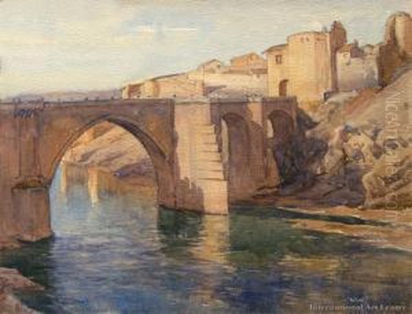 Old Bridge, Toledo, Spain Oil Painting by Alfred Ernest Baxter