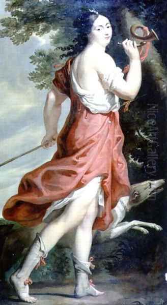 Madame de Montespan as Diana the Huntress Oil Painting by Charles Beaubrun