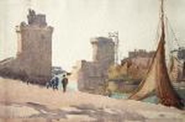 La Rochelle, France Oil Painting by Alfred Ernest Baxter