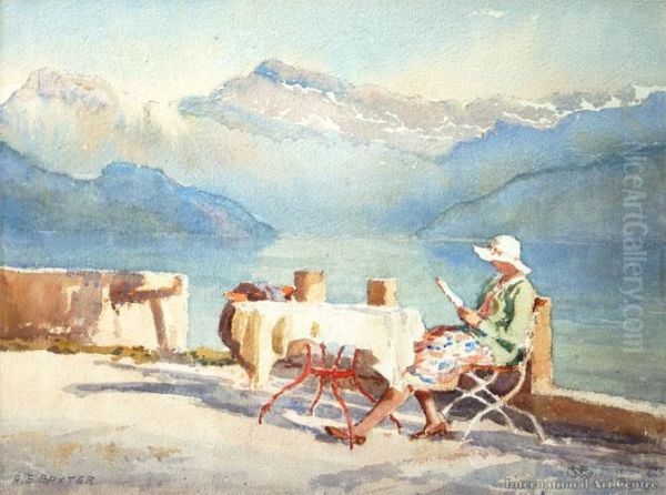 Lake Lucerne, Weggis Oil Painting by Alfred Ernest Baxter