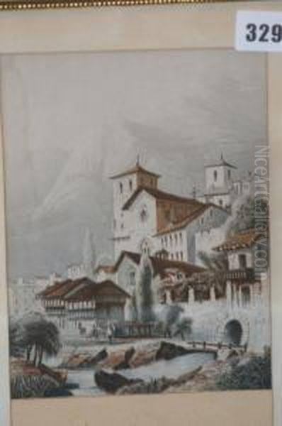 Italian Landscape Oil Painting by George Baxter