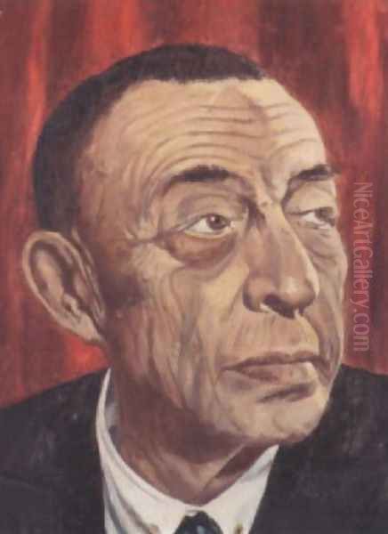 Portrait of Sergei Rachmaninov Oil Painting by Alexandr Alekseevich Borisov