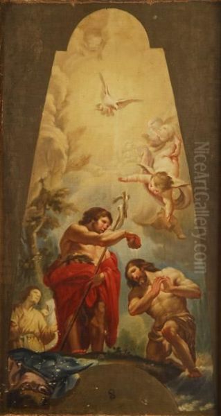 El Bautismo De Cristo Oil Painting by Francisco Bayeu Y Subias