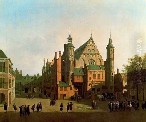 Sight of Binnenhof Oil Painting by Gerrit Adriaensz Berckheyde