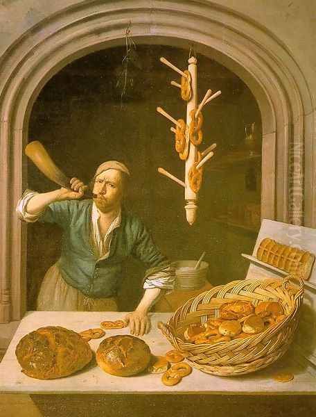 The Baker Oil Painting by Gerrit Adriaensz Berckheyde