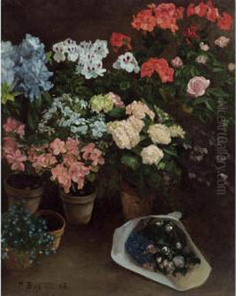 Pots De Fleurs Oil Painting by Frederic Bazille