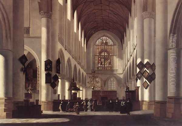 Interior of the St Bavo in Haarlem Oil Painting by Gerrit Adriaensz Berckheyde