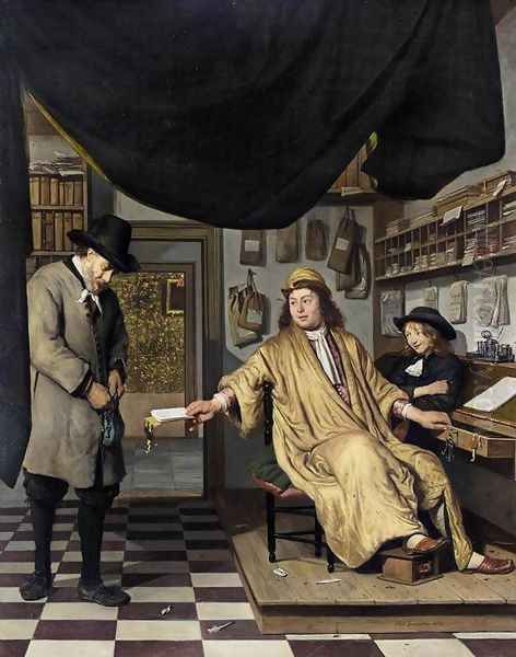 A Notary in His Office Oil Painting by Gerrit Adriaensz Berckheyde