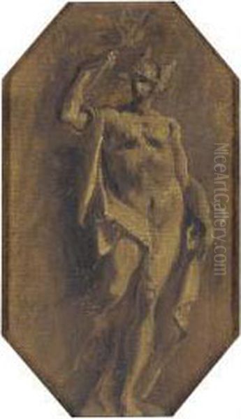 Mercury: A Feigned Statue Oil Painting by Giuseppe Bazzani