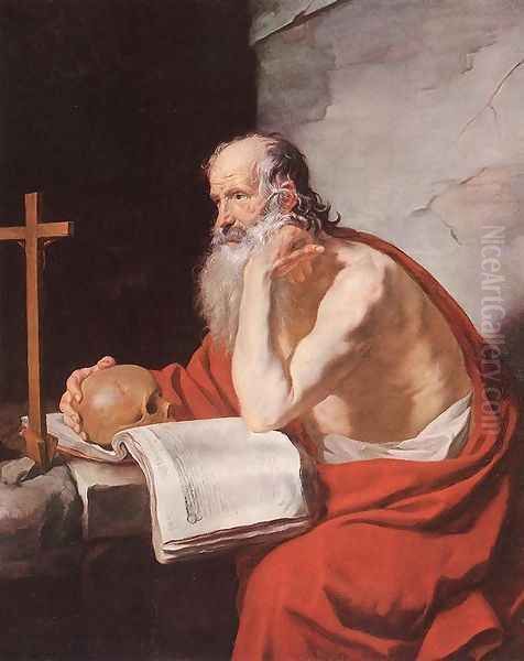 St Jerome 1632 Oil Painting by Jacques Blanchard