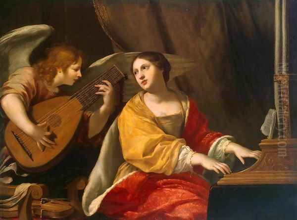 St Cecilia Oil Painting by Jacques Blanchard