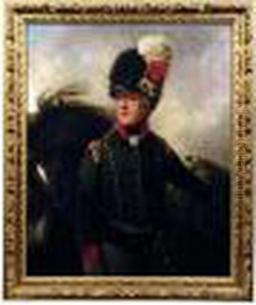 Portrait Of An Officer Of An Auxiliary Cavalry Regiment Oil Painting by Thomas Beach