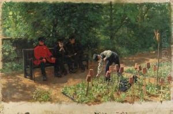 The Chelsea Pensioners Oil Painting by James Prinsep Barnes Beadle