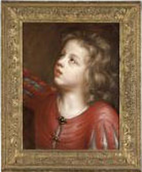 Portrait Of The Artist's Son, Batholomew Beale (1656-1709) Oil Painting by Mary Beale