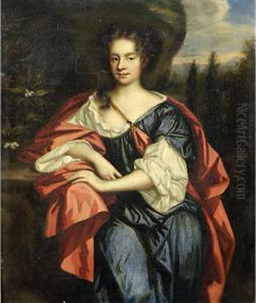 Gentildonna In Un Paesaggio Oil Painting by Mary Beale