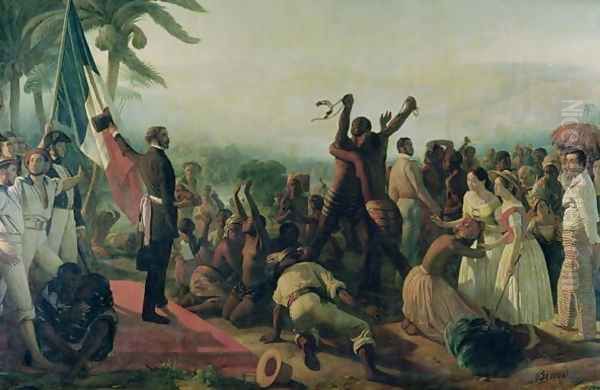 Proclamation of the Abolition of Slavery in the French Colonies, 23rd April 1848, 1849 Oil Painting by Francois-Auguste Biard