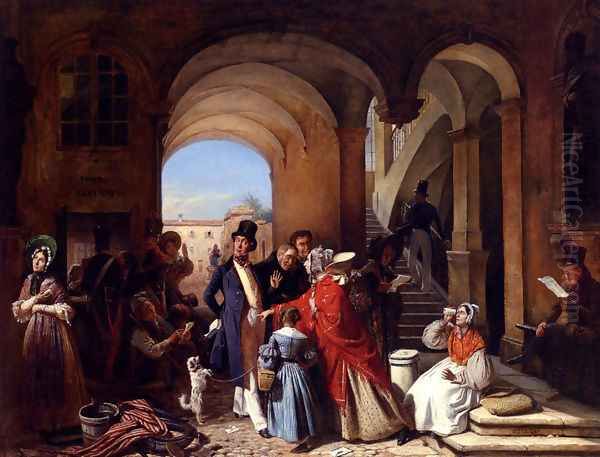 The General Delivery Oil Painting by Francois-Auguste Biard