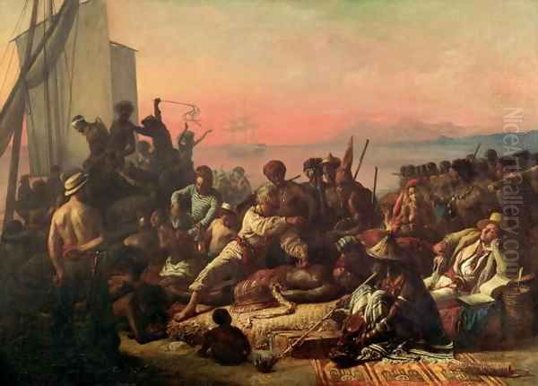 Slaves on the West Coast of Africa 1833 Oil Painting by Francois-Auguste Biard