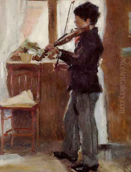 Violinist Oil Painting by Sven Richard Bergh