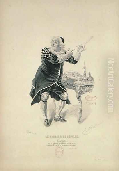 Dr Bartolo, from the opera 'The Barber of Seville' Oil Painting by Emile Antoine Bayard