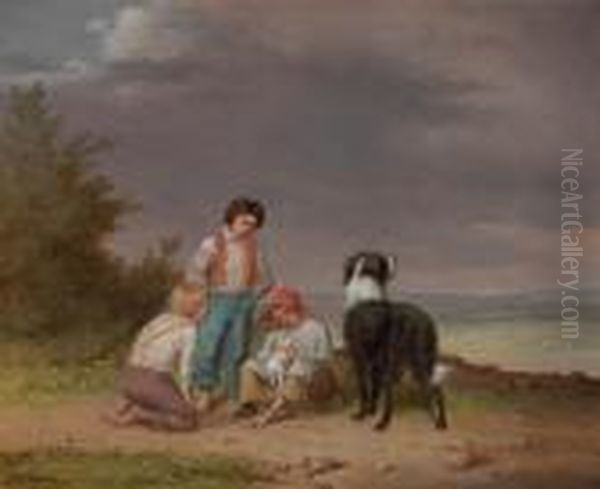 Neglecting Business Oil Painting by William Holbrook Beard