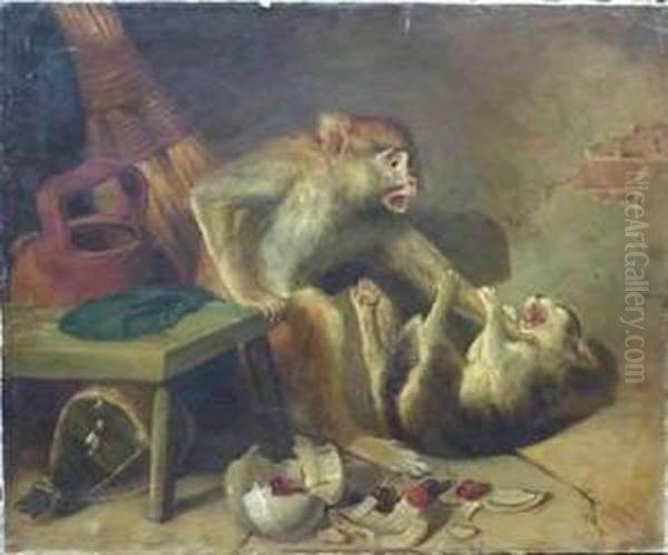 Domestic Squabble Oil Painting by William Holbrook Beard