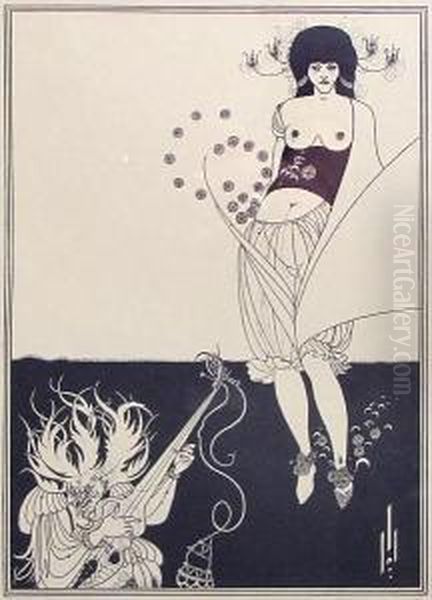 Illustrations For Oscar Wilde's Oil Painting by Aubrey Vincent Beardsley