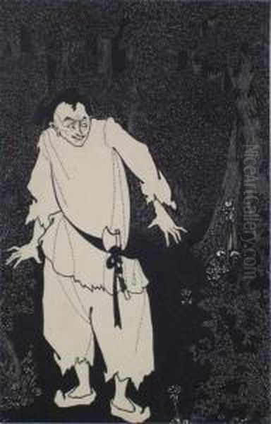 Ali Baba In The Woods Oil Painting by Aubrey Vincent Beardsley