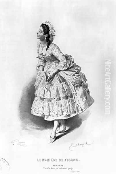 Suzanne, illustration from Act II Scene 17 of 'The Marriage of Figaro' Oil Painting by Emile Antoine Bayard