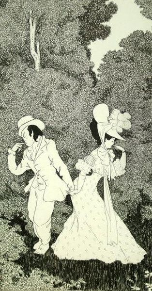 The Coy Couple Oil Painting by Aubrey Vincent Beardsley