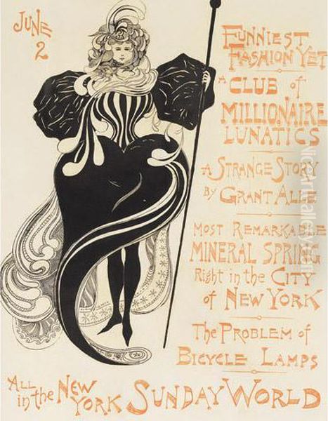 New York Sunday World Oil Painting by Aubrey Vincent Beardsley