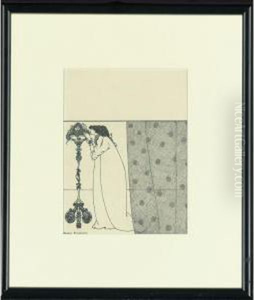 Design For The Front Wrapper Of The Savoy, No. 4 Oil Painting by Aubrey Vincent Beardsley