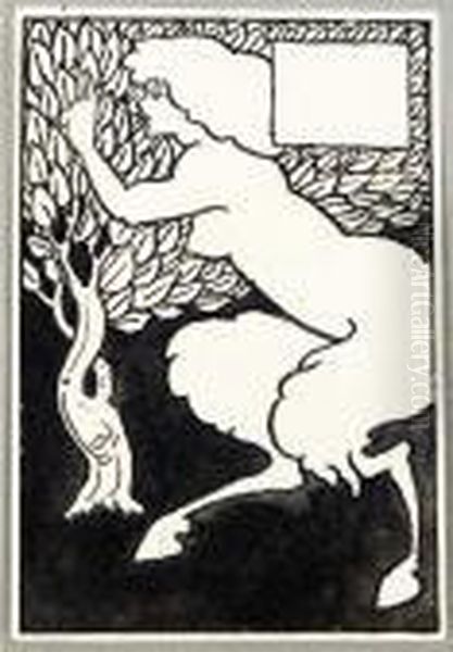 A Female Centaur Oil Painting by Aubrey Vincent Beardsley