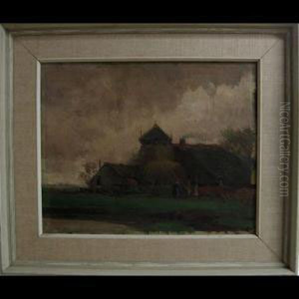 Dutch Farm Oil Painting by John William Beatty