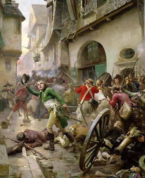 Henri de La Rochejaquelein at the Battle of Cholet, 17th October 1793 Oil Painting by Paul Emile Boutigny